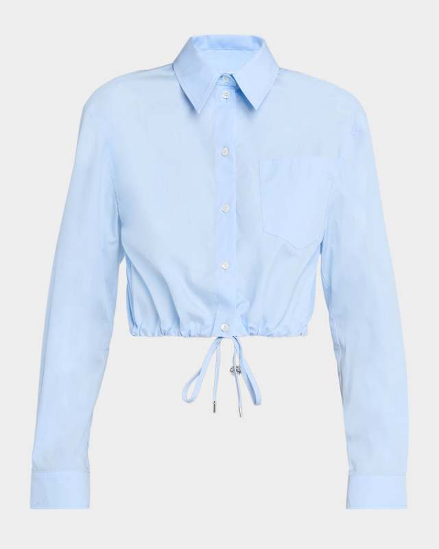 Cropped Button-Front Shirt
